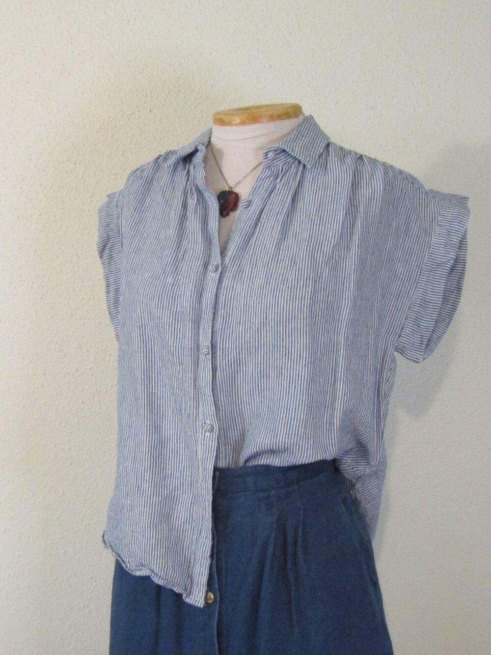 Linen Coastal Cap Sleeve Top